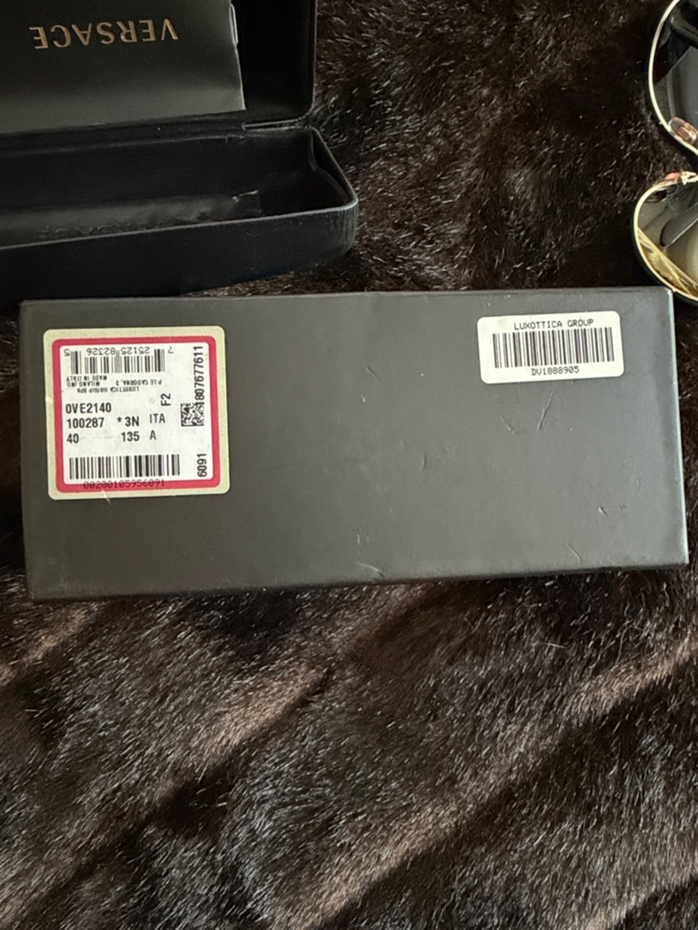 Versace NWT dark green lens Aviator / Shield Sunglasses with Gold Accents - Picture 6 of 6